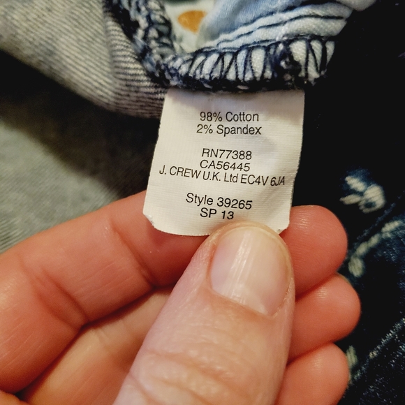 J. Crew Indigo Floral Cropped Matchstick jeans - Picture 7 of 10